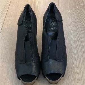 Black Peep Toe Heeled Vince Camuto Booties